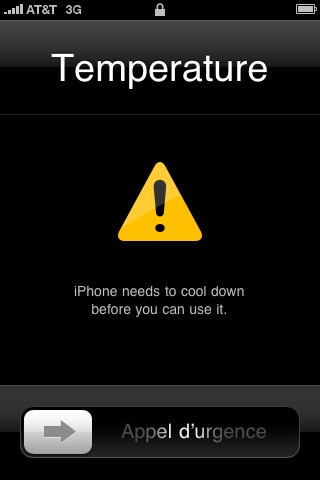 iPhone Temperature Warning Image